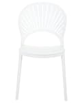 Miniatyrbild 6 av 10: Set om 4 Matstolar Plast Vit Inomhus Utomhus Trädgård Stapelbara Minimalistisk Stil