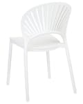 Miniatyrbild 7 av 10: Set om 4 Matstolar Plast Vit Inomhus Utomhus Trädgård Stapelbara Minimalistisk Stil