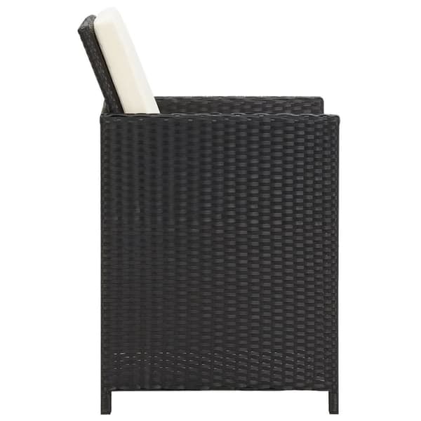 vidaXL havestole med hynder 4 stk. polyrattan sort