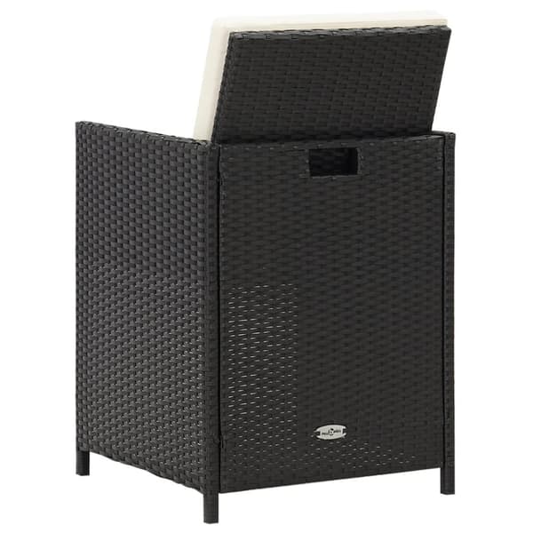 vidaXL havestole med hynder 4 stk. polyrattan sort