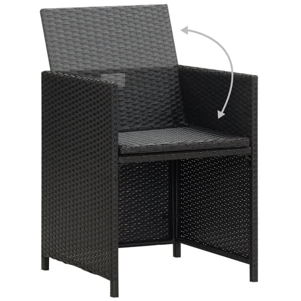 vidaXL havestole med hynder 4 stk. polyrattan sort