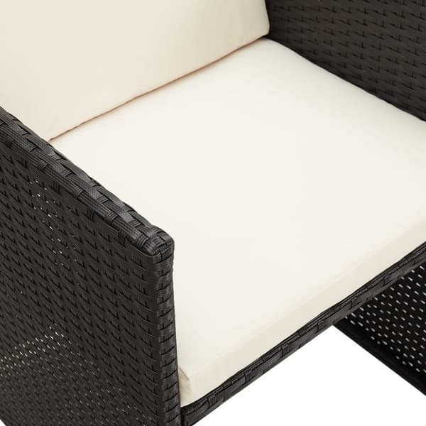 vidaXL havestole med hynder 4 stk. polyrattan sort