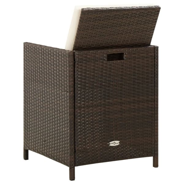 vidaXL havestole med hynder 4 stk. polyrattan brun
