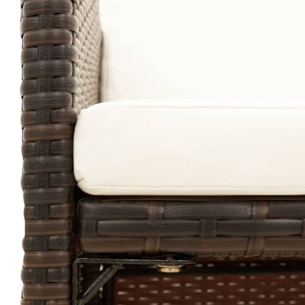 vidaXL havestole med hynder 4 stk. polyrattan brun