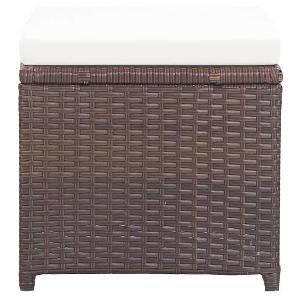 vidaXL haveskamler 4 stk. med hynder polyrattan brun