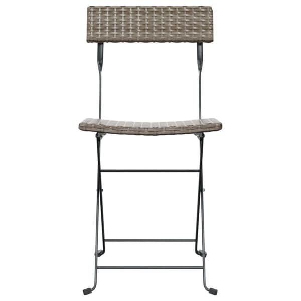 vidaXL foldbare bistrostole 2 stk. polyrattan og stål grå