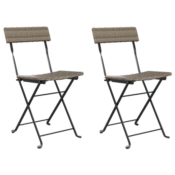 vidaXL foldbare bistrostole 2 stk. polyrattan og stål grå