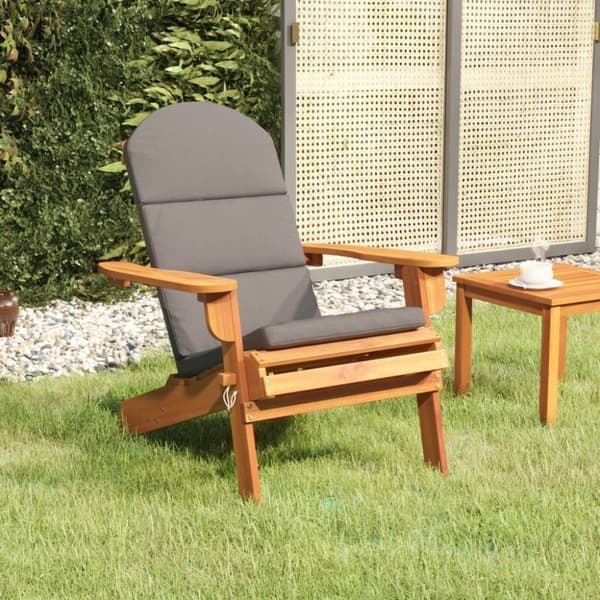 vidaXL Adirondack-havestol med hynder massivt akacietræ