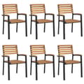 Miniatyrbilde 2 av 5: vidaXL Stablebare hagestoler 6 stk heltre akasie og metall