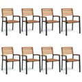 Miniatyrbilde 1 av 5: vidaXL Stablebare hagestoler 8 stk heltre akasie og metall