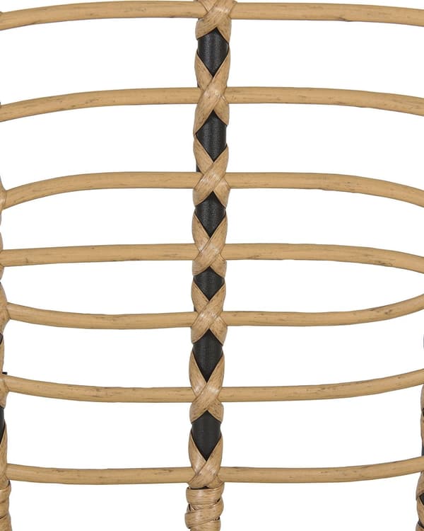 Rattan stol Lys Beige Natur Træ Stolesæt af 4 Flet Havestole Tilbehør Stabelstole Uderum Træstole Design Udendørs Fletstole