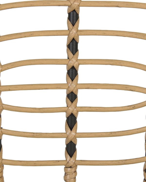 Set med 4 stolar Naturlig Konstrotting Svart stålram Flätat ryggstöd och sits Boho Design