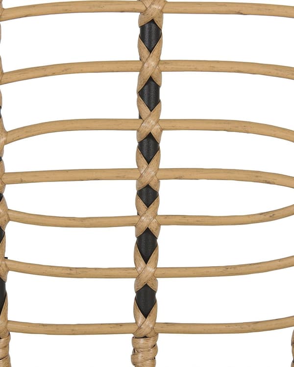 Set med 8 stolar Naturlig Konstrotting Svart stålram Flätat ryggstöd och sits Boho Design
