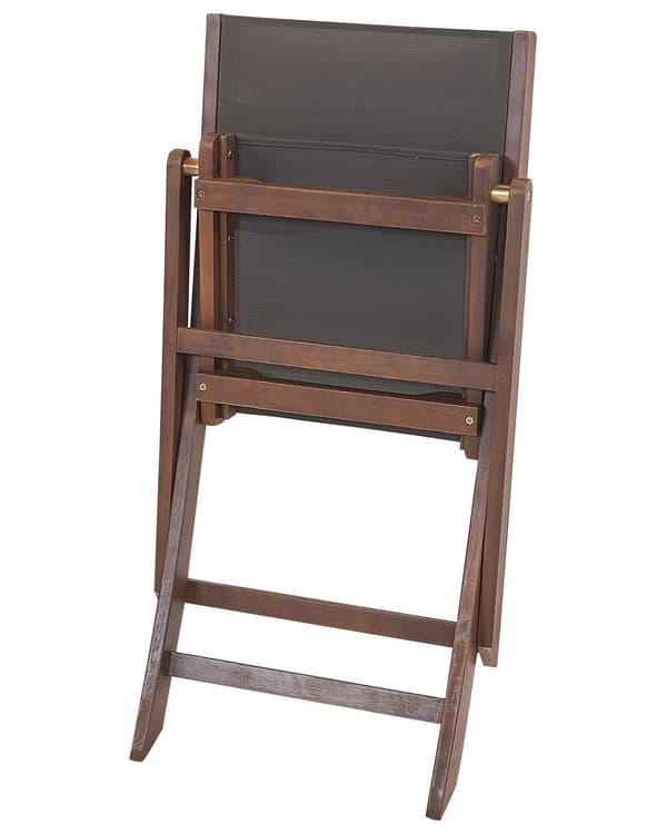 Puutarhatuoli tumma 57 x 90 x 50 cm akaasia 2 kpl harmaa polyesteri kokoontaitettava