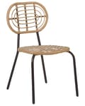 Miniatyrbilde 5 av 11: Sett med 4 stoler Natur Kunstrotting Flettet ryggstøtte og sete Boho-stil Utemøbler Hage