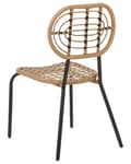 Miniatyrbilde 7 av 11: Sett med 4 stoler Natur Kunstrotting Flettet ryggstøtte og sete Boho-stil Utemøbler Hage