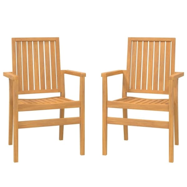 vidaXL Stablebare hagestoler 2 stk 56,5x57,5x91 cm heltre teak