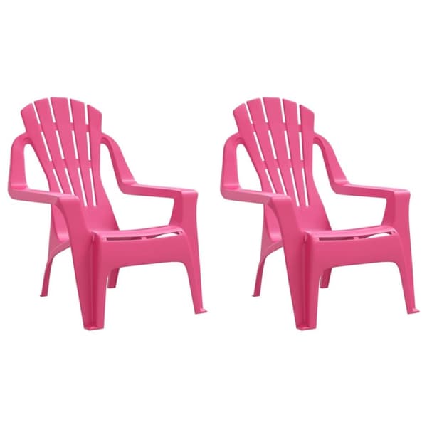vidaXL Puutarhatuolit 2 kpl lapsille pinkki 37x34x44 cm PP puutyyli