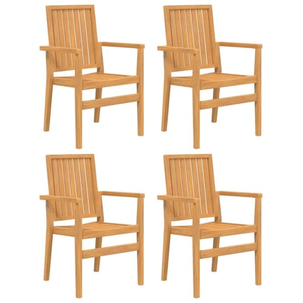 vidaXL Stablebare hagestoler 4 stk 56,5x57,5x91 cm heltre teak