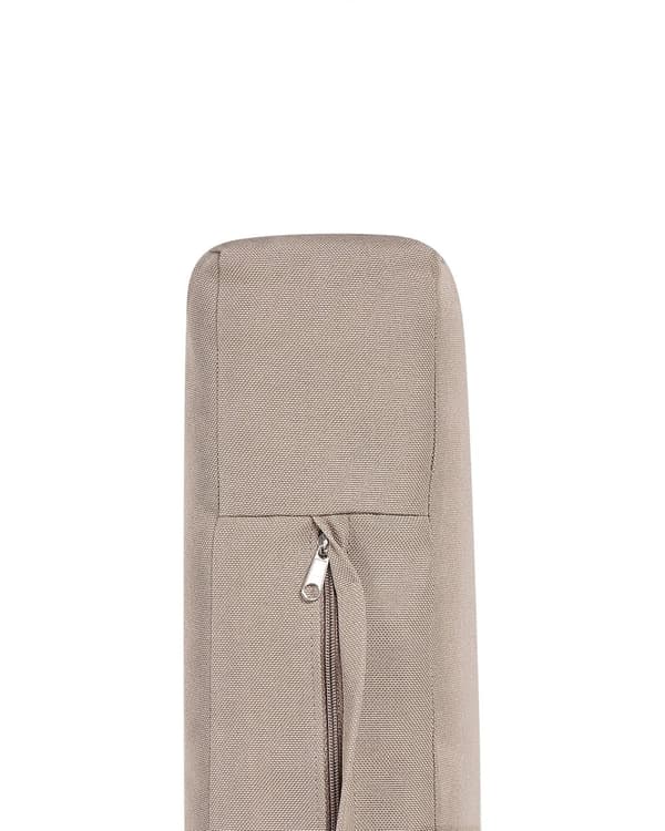 Sæt med 2 lænestole lyst træ bambus beige grå ryglæn hynder sæde uden armlæn moderne rustik til haven lejlighed