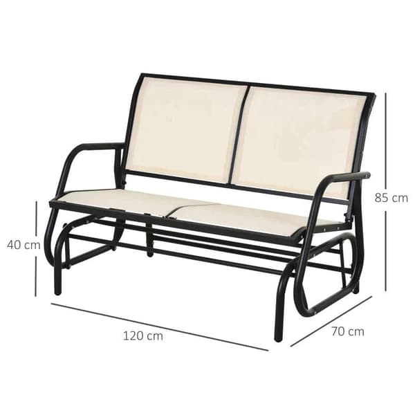 Rootz gungstol - 2-sits gungstol - Trädgårdsbänk - Trädgårdsgungbänk - Trädgårdsmöbler - Beige - 120 x 70 x 85 cm