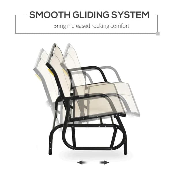 Rootz gungstol - 2-sits gungstol - Trädgårdsbänk - Trädgårdsgungbänk - Trädgårdsmöbler - Beige - 120 x 70 x 85 cm