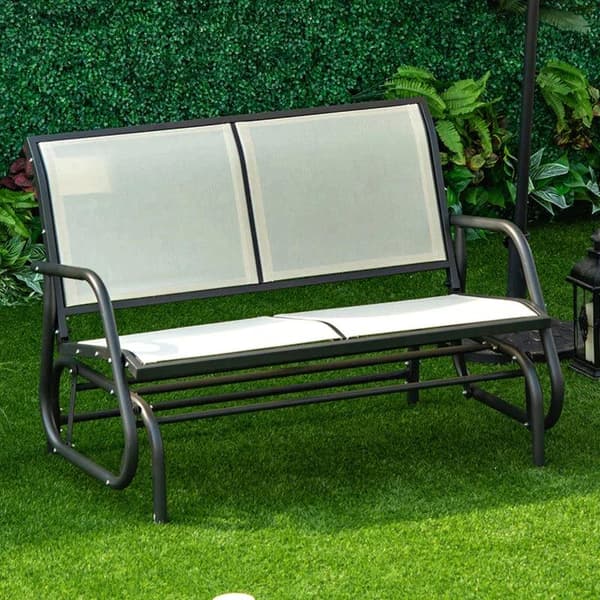 Rootz gungstol - 2-sits gungstol - Trädgårdsbänk - Trädgårdsgungbänk - Trädgårdsmöbler - Beige - 120 x 70 x 85 cm