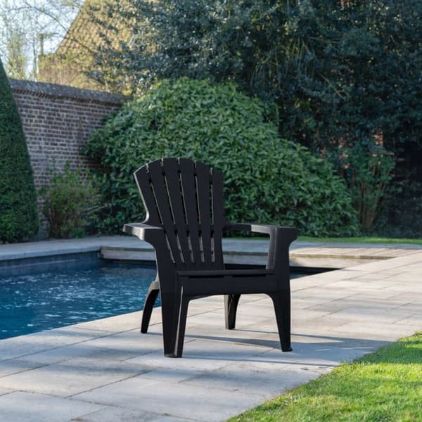 Fauteuil Adirondack i polypropylen, Wilsa Garden - Antracit - 1 Fauteuil Adirondack