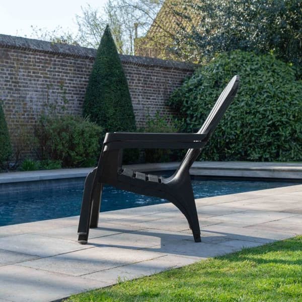 Fauteuil Adirondack i polypropylen Wilsa Garden - Antracit - 4 Fauteuils Adirondack