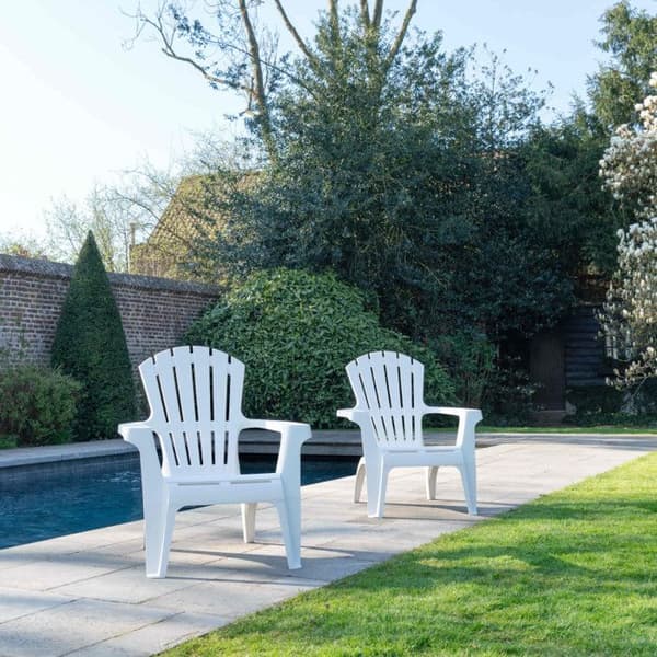 Fauteuil Adirondack i polypropenresin Wilsa Garden - Vit - 1 Fauteuil Adirondack