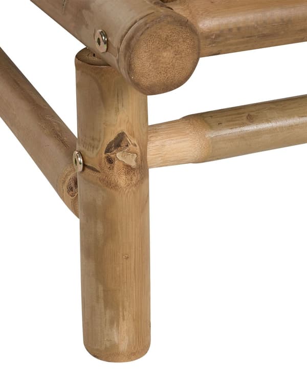 Uppsättning med 2 stolar Ljust Bambuträ Taupe Ryggstöd Sittdynor Inomhus och Utomhus Modern Rustik Design