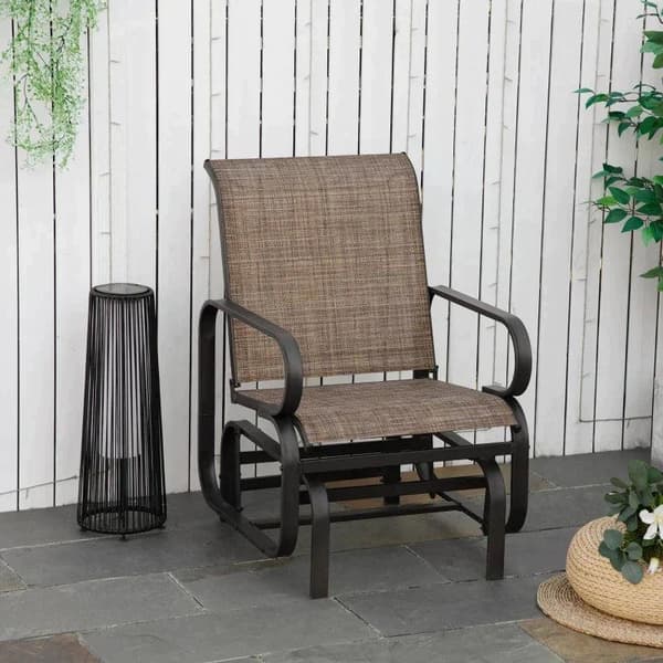 Rootz Garden Slide Chair - Udendørs Stol - Gyngestol - Brun - 62 x 75 x 91,5 cm