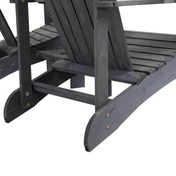 Rootz Havestole Med Sidebord - Dobbelt Adirondack Stole - Grantræ - Mørkegrå - 178 x 87 x 92 cm