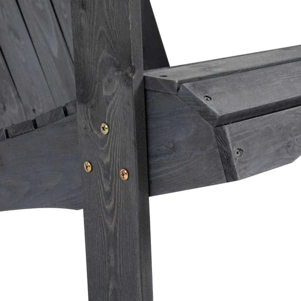 Rootz Havestole Med Sidebord - Dobbelt Adirondack Stole - Grantræ - Mørkegrå - 178 x 87 x 92 cm