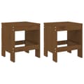 Miniatyrbillede 2 af 9: vidaXL haveskamler 2 stk. 40x36x45 cm massivt fyrretræ gyldenbrun