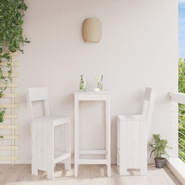 vidaXL Barkrakker 2 stk hvit 40x48,5x115,5 cm heltre furu