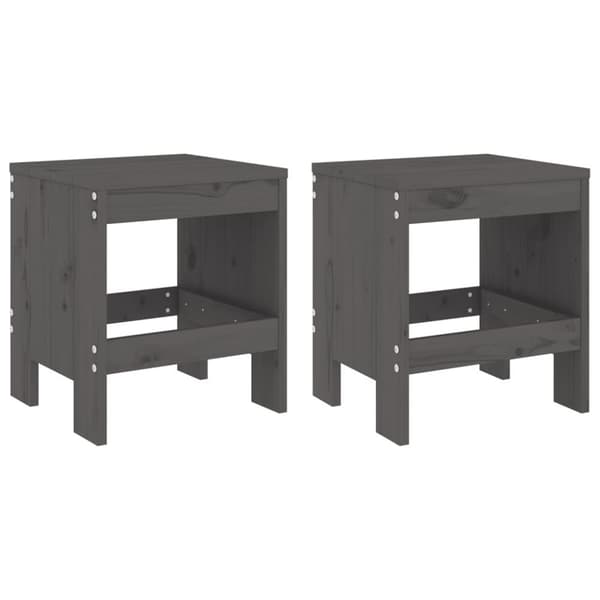 vidaXL haveskamler 2 stk. 40x36x45 cm massivt fyrretræ grå
