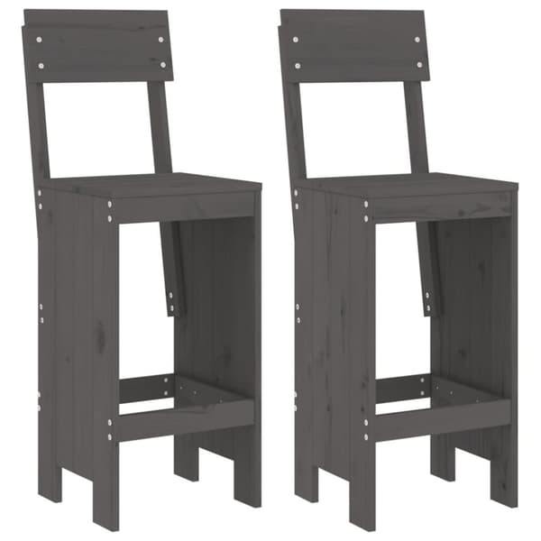 vidaXL Baarijakkarat 2 kpl harmaa 40x48,5x115,5 cm täysi mänty