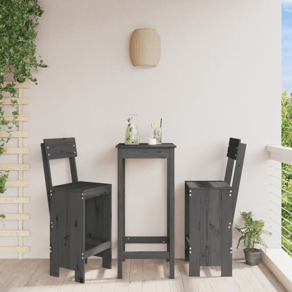 vidaXL Baarijakkarat 2 kpl harmaa 40x48,5x115,5 cm täysi mänty