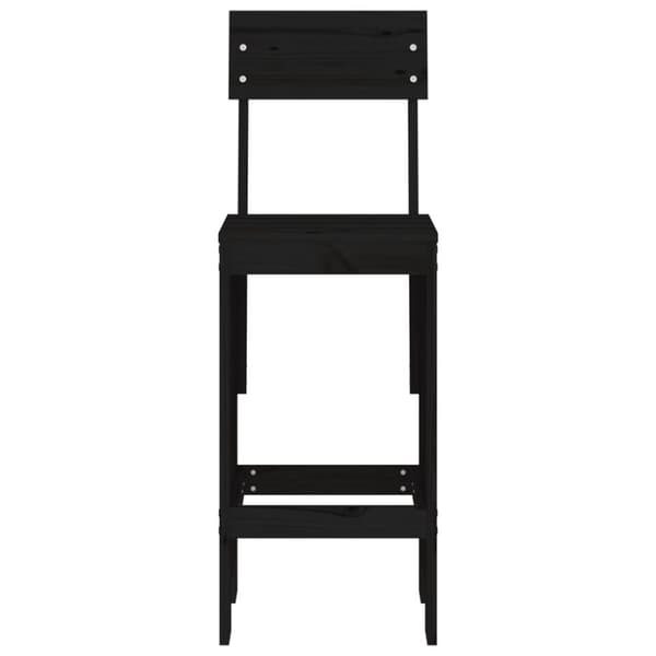 vidaXL barstole 2 stk. 40x48,5x115,5 cm massivt fyrretræ sort