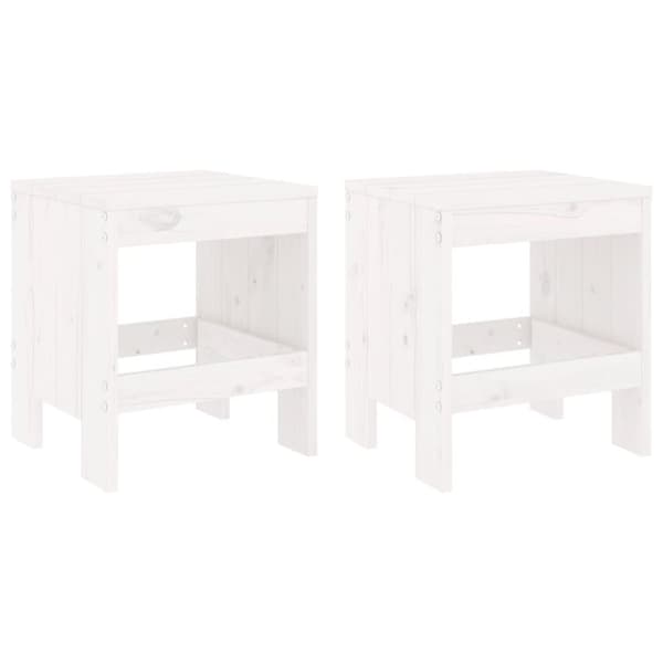vidaXL haveskamler 2 stk. 40x36x45 cm massivt fyrretræ hvid