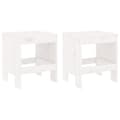 Miniatyrbillede 2 af 9: vidaXL haveskamler 2 stk. 40x36x45 cm massivt fyrretræ hvid