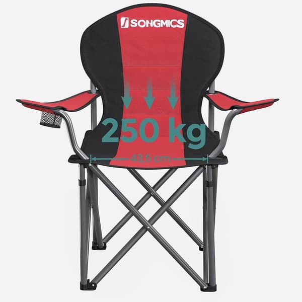 Rootz Campingstol - Polstret campingstol - Sammenklappelig campingstol - Bærbar campingstol - Heavy Duty campingstol - Jernstel - 600d Oxford klud - S