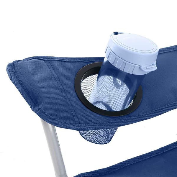 Rootz Campingstol - Set med 2 campingstolar - Bärbar stol - Fällstol - Lättviktsstol - Picknickstol - Slitstark campingstol - Mörkblå - 84 x 52 x 81 c