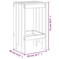 Miniatyrbillede 9 af 9: vidaXL barstole 2 stk. 40x36x75 cm massivt fyrretræ grå