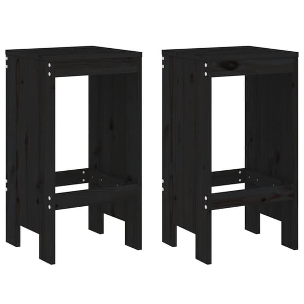 vidaXL Baarijakkarat 2 kpl musta 40x36x75 cm täysi mänty