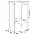 Miniatyrbillede 9 af 9: vidaXL barstole 2 stk. 40x36x75 cm massivt fyrretræ gyldenbrun