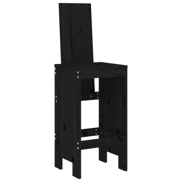 vidaXL Baarijakkarat 2 kpl musta 40x42x120 cm täysi mänty