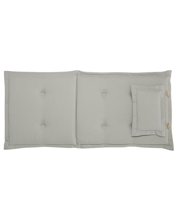 Set med 2 Trädgårdsstolar med Gråbruna Dynor Mörkt Akaciaträ Justerbar Hopfällbar Modern Design Utomhus Trädgård