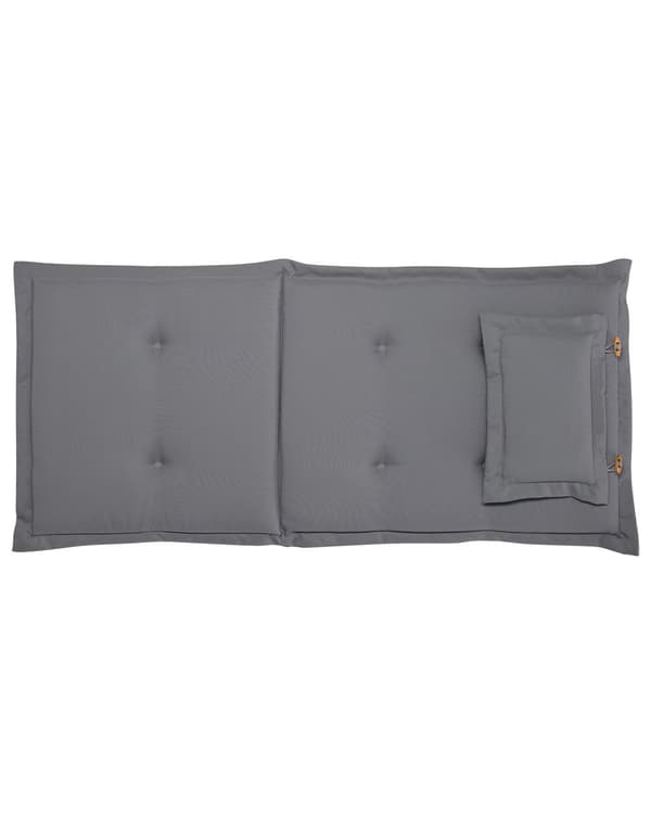 Set med 2 Trädgårdsstolar med Gråa Dynor Mörkt Akaciaträ Justerbar Hopfällbar Modern Design Utomhus Trädgård